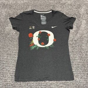 Nike Womens V Neck T‎ Shirt L Gray Oregon Ducks Rose Bowl Game Playoff Semifinal